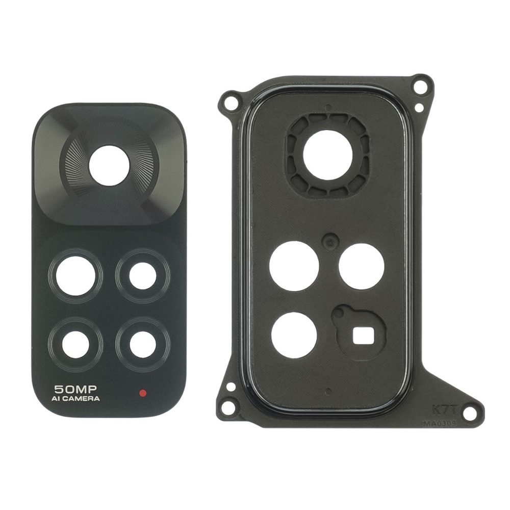 Стекло камеры для Xiaomi Note 11 (4G) с серой рамкой