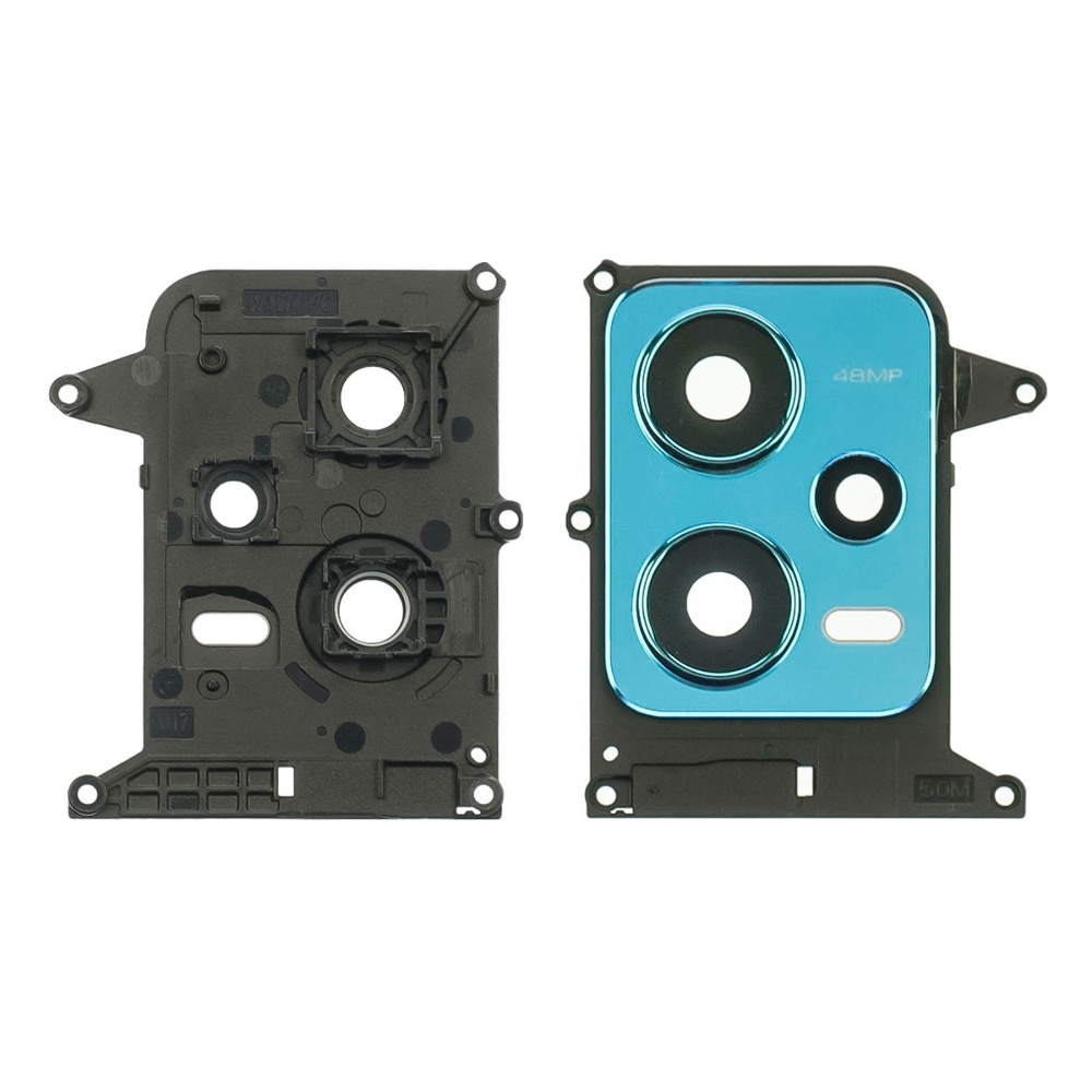 Стекло камеры для Xiaomi Note 12 (5G) с синей рамкой