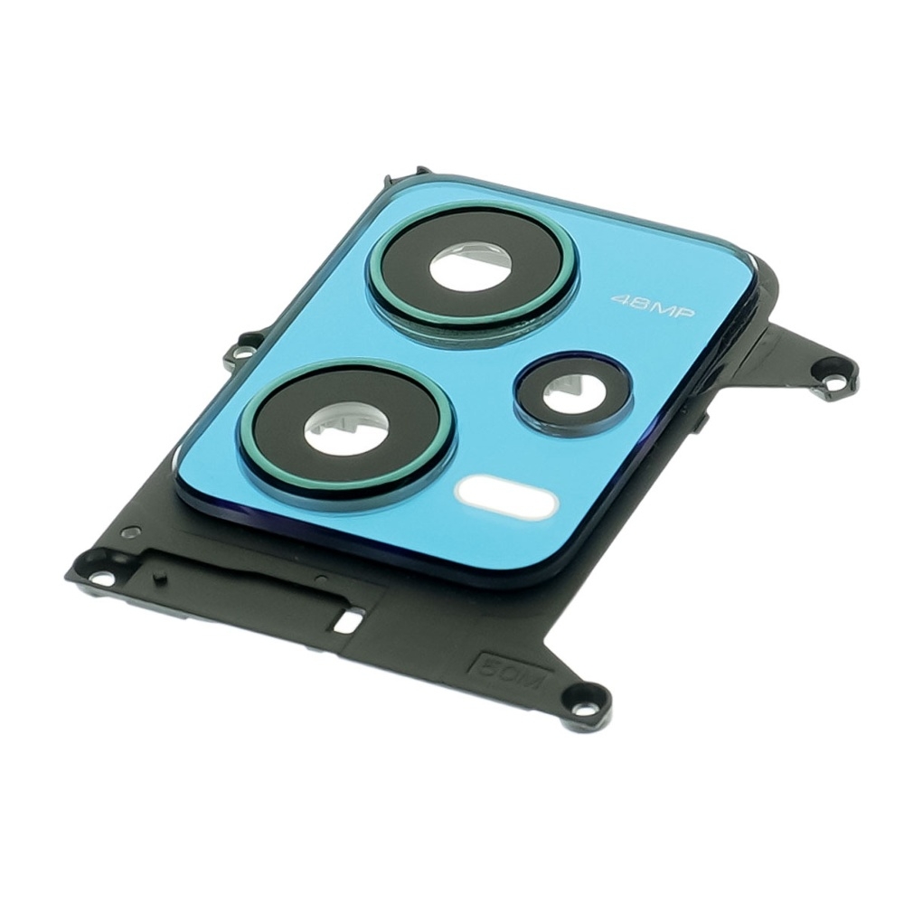 Стекло камеры для Xiaomi Note 12 (5G) с синей рамкой