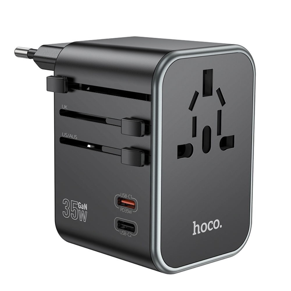 Сетевое зарядное устройство Hoco AC19 3 USB/ 2 Type-C PD 35W black