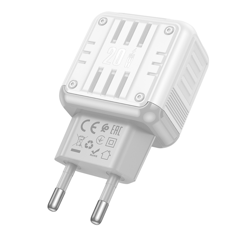 Сетевое зарядное устройство Hoco C135A USB/ Type-C PD20W white