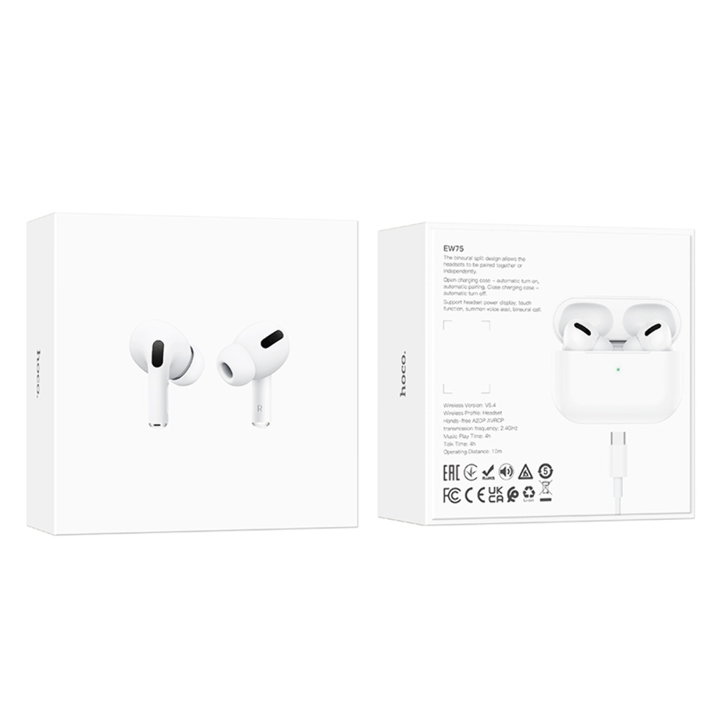 Беспроводные TWS наушники Hoco EW75 вакуумные white
