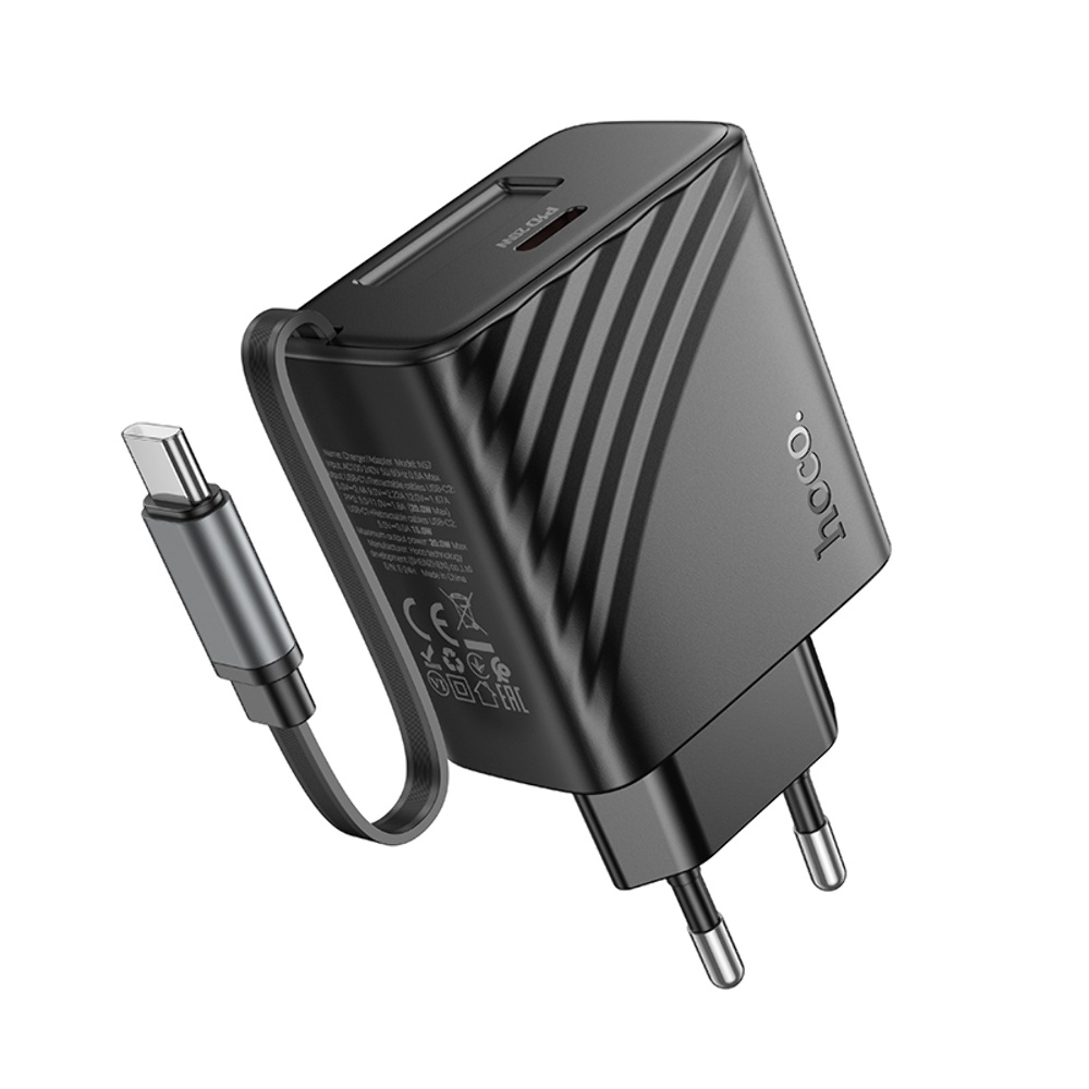 Сетевое зарядное устройство Hoco N57 Type-C PD + кабель Type-C black