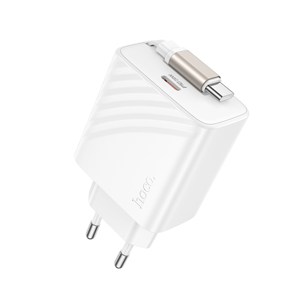 Сетевое зарядное устройство Hoco N57 Type-C PD + кабель Type-C white