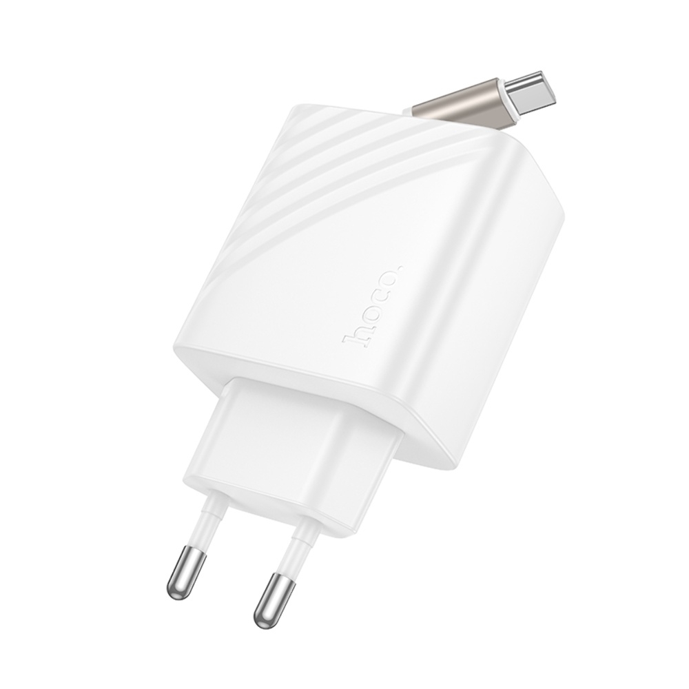 Сетевое зарядное устройство Hoco N57 Type-C PD + кабель Type-C white