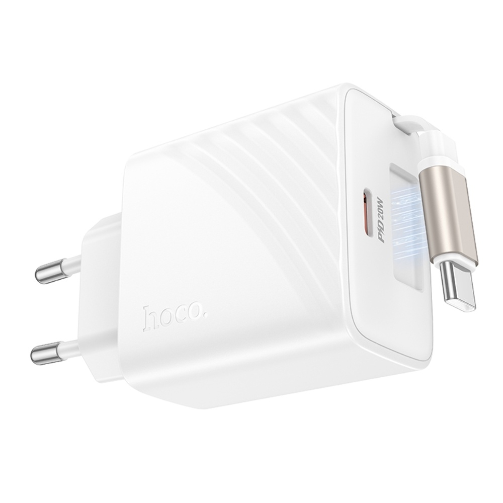Сетевое зарядное устройство Hoco N57 Type-C PD + кабель Type-C white
