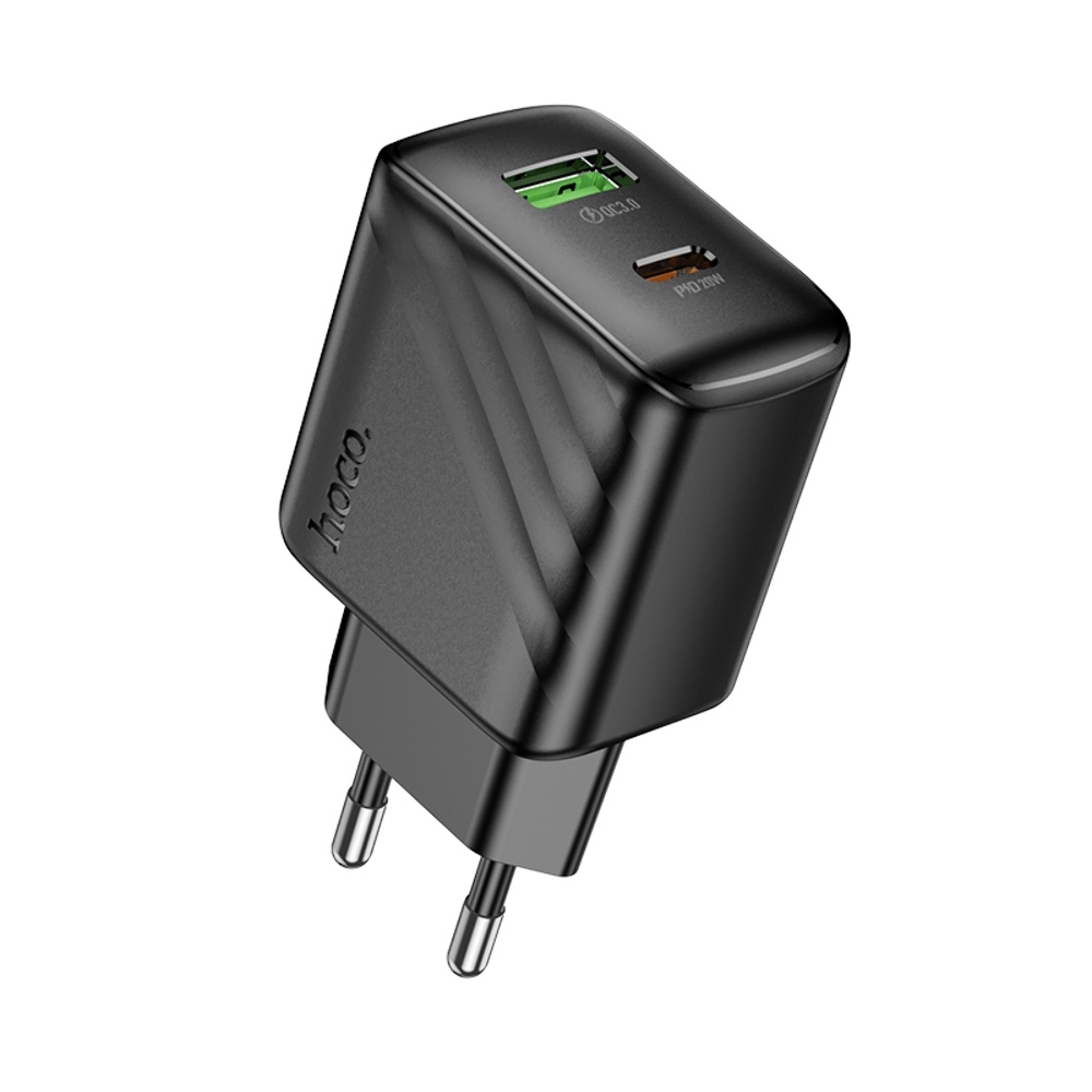 Сетевое зарядное устройство Hoco CS25A USB/ Type-C QC PD black