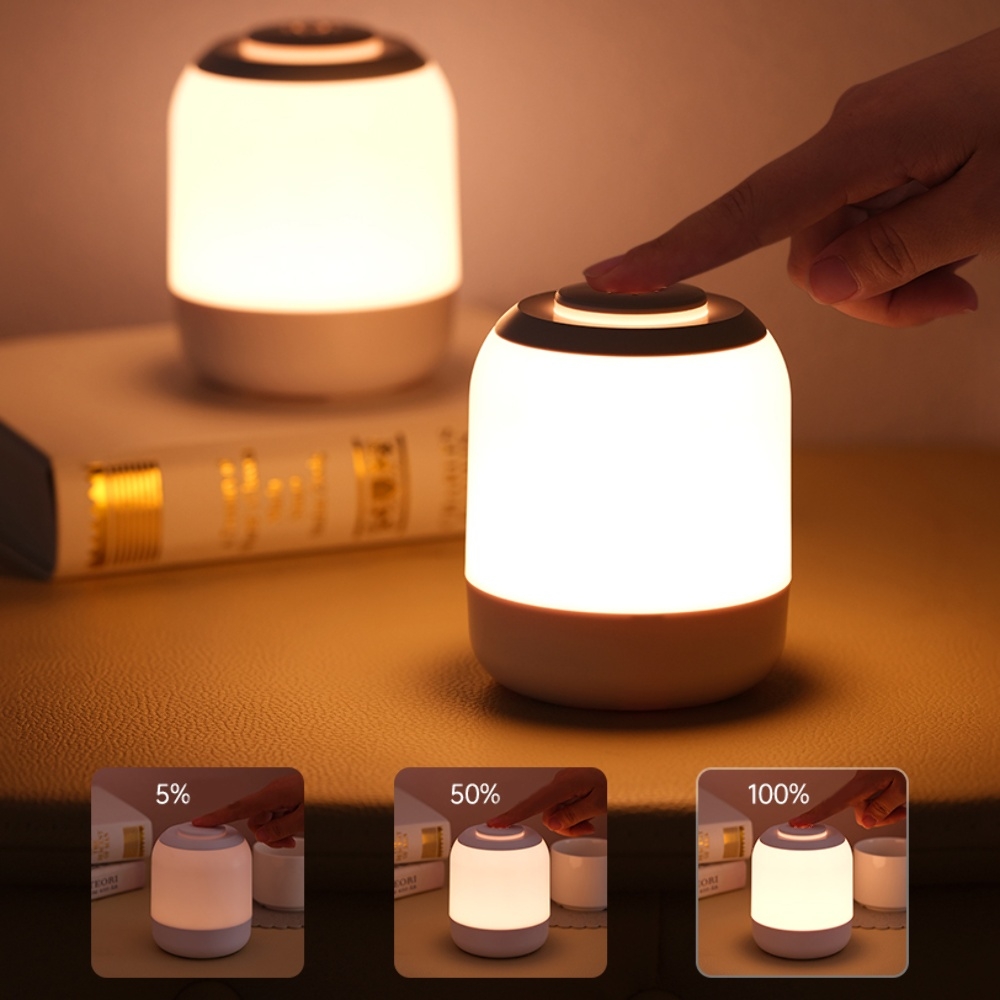 Настольный LED ночник с 3 цветами, регулировкой яркости 4000 mAh белый