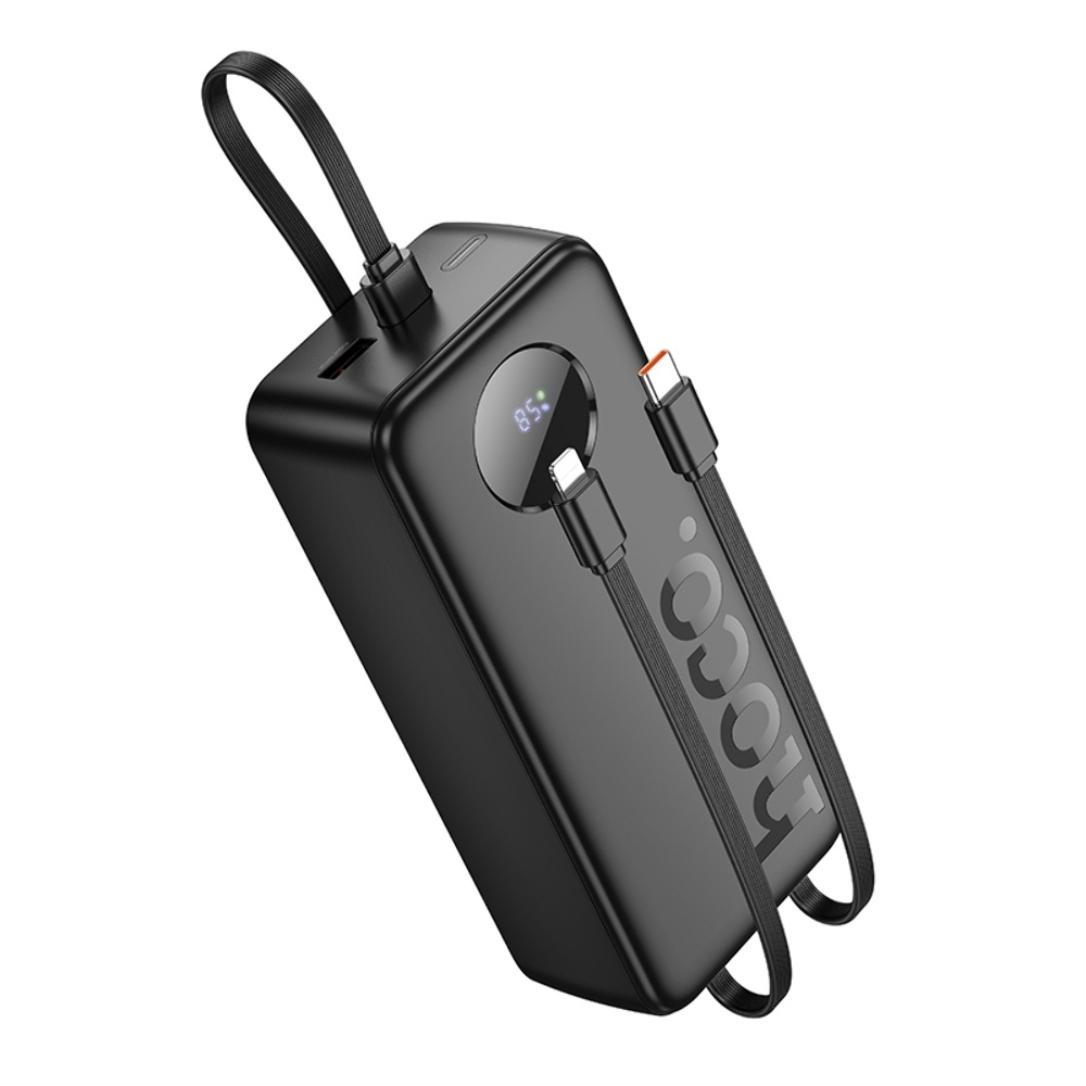 Power bank Hoco J132B 30000mAh 22.5W+ PD 20W + кабеля 3в1 Type-C/ Lightning/ MicroUSB black