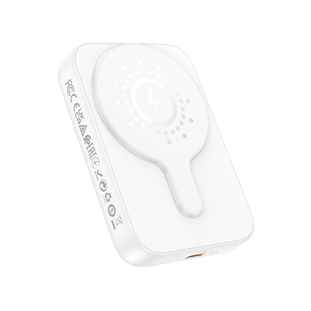 Power bank Hoco J117A 10000mAh магнитный с функцией беспроводной зарядки белый