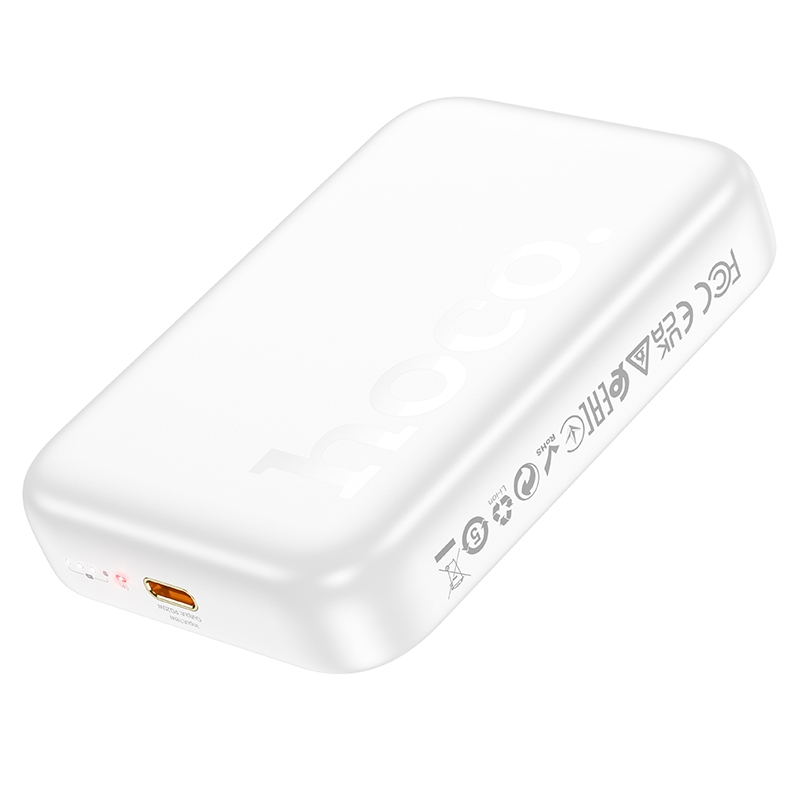 Power bank Hoco J117A 10000mAh магнитный с функцией беспроводной зарядки белый