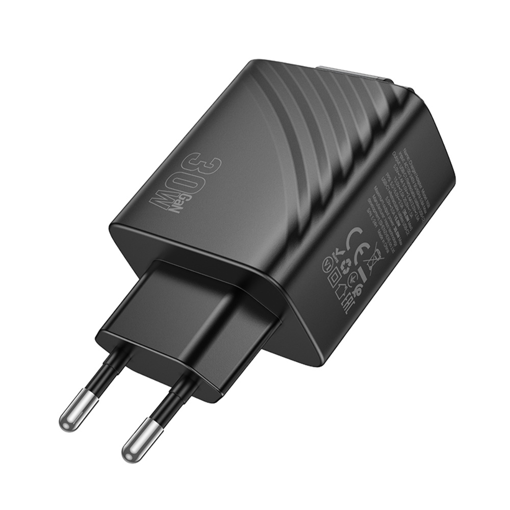 Сетевое зарядное устройство Hoco N58 Type-C PD 30W + кабель Type-C black