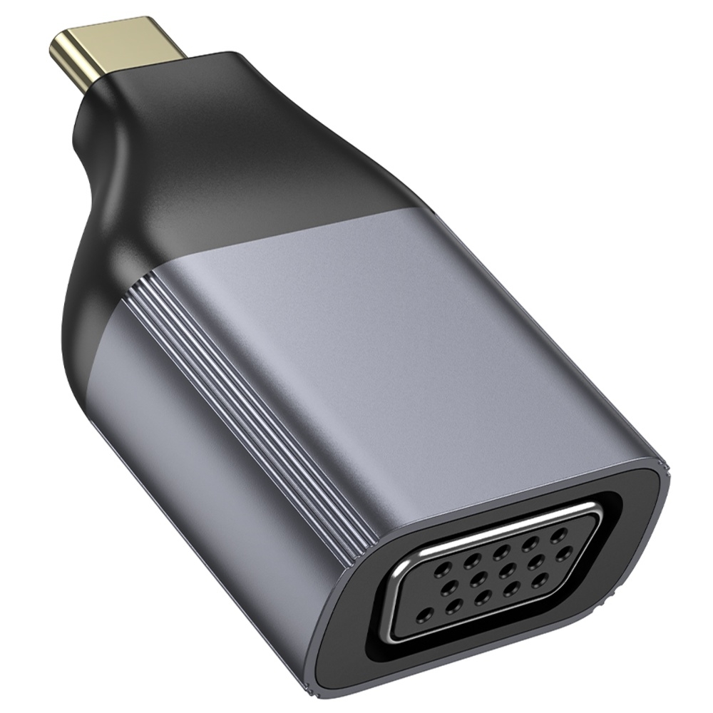Адаптер переходник Hoco UA34 Type-C to VGA metal grey