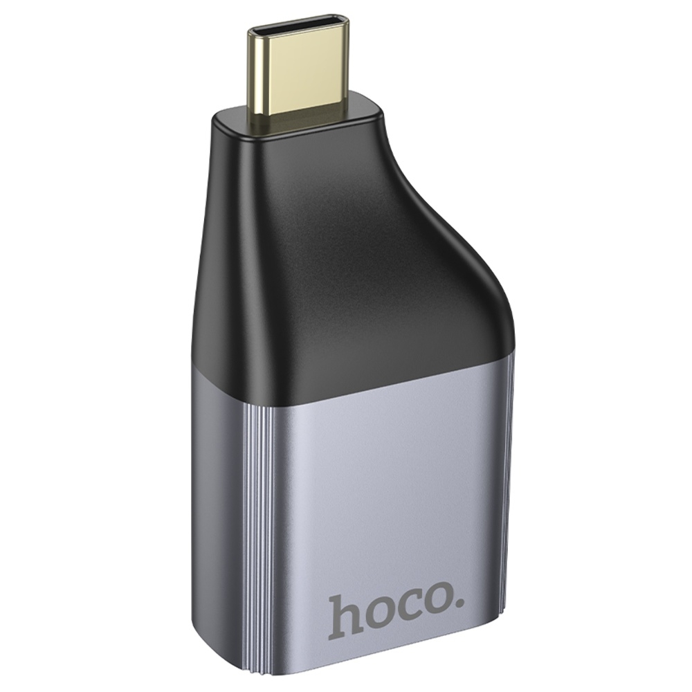 Адаптер переходник Hoco UA35 Type-C to RJ45 metal grey
