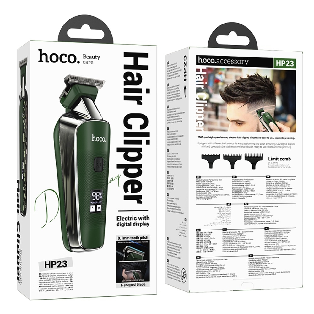 Машинка для стрижки волос Hoco HP23 green