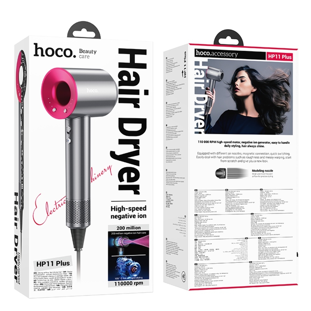 Фен для волос Hoco HP11 Plus rose red