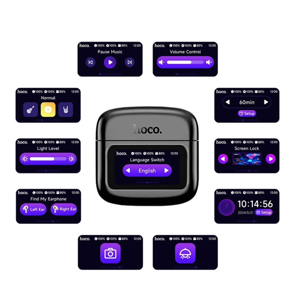 Беспроводные TWS наушники Hoco EQ14 вакуумные black