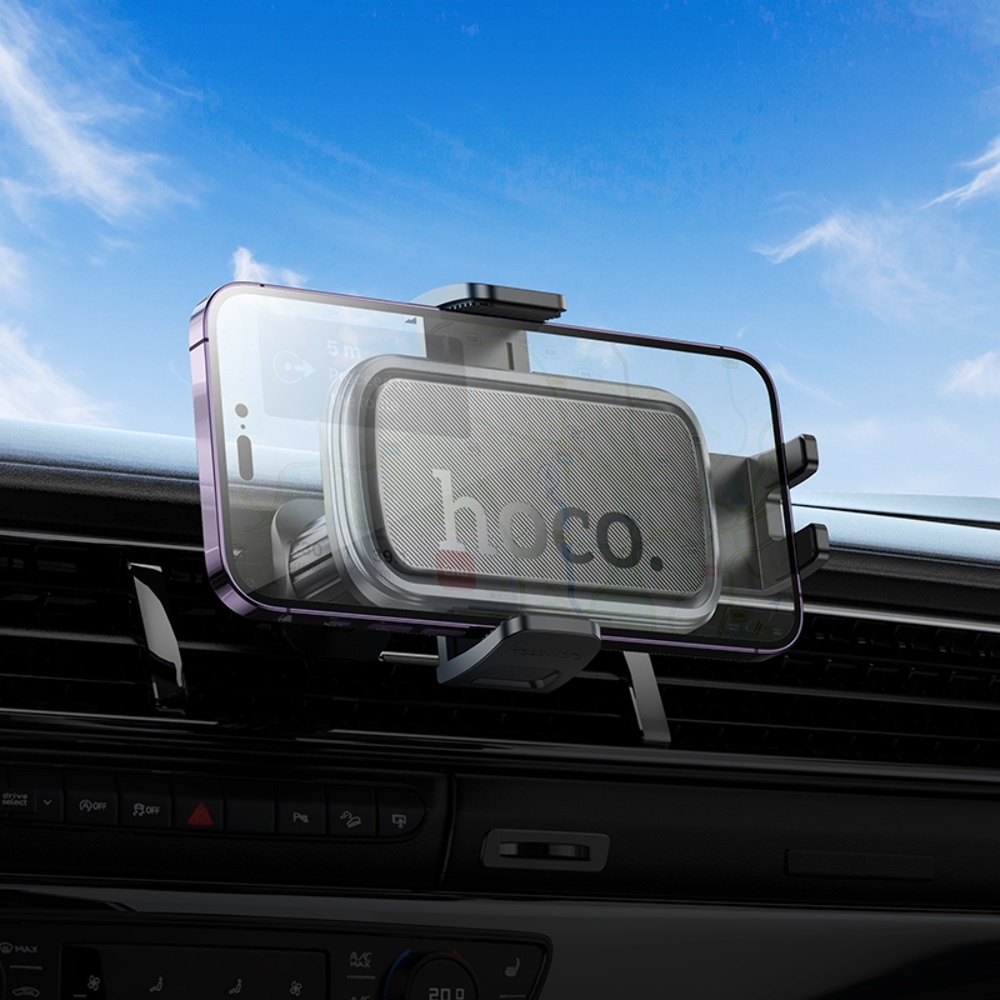 Автодержатель Hoco H78 black metal grey