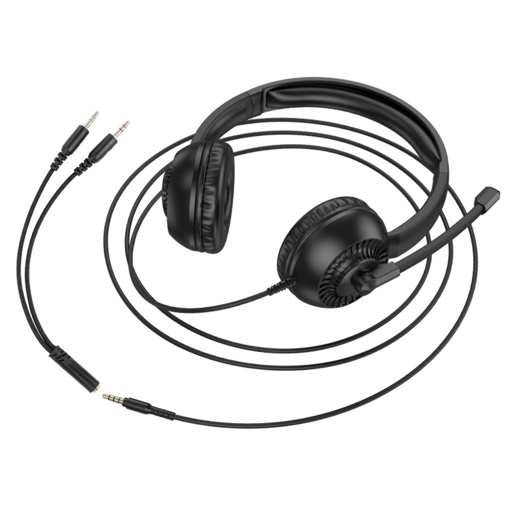 Наушники накладные Hoco W112 2 Jack 3.5с микрофоном black