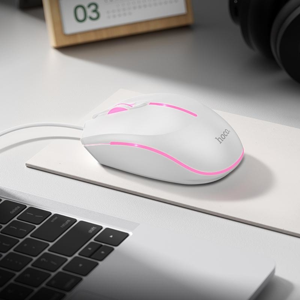 Игровая мышь Hoco GM37 с подсветкой white