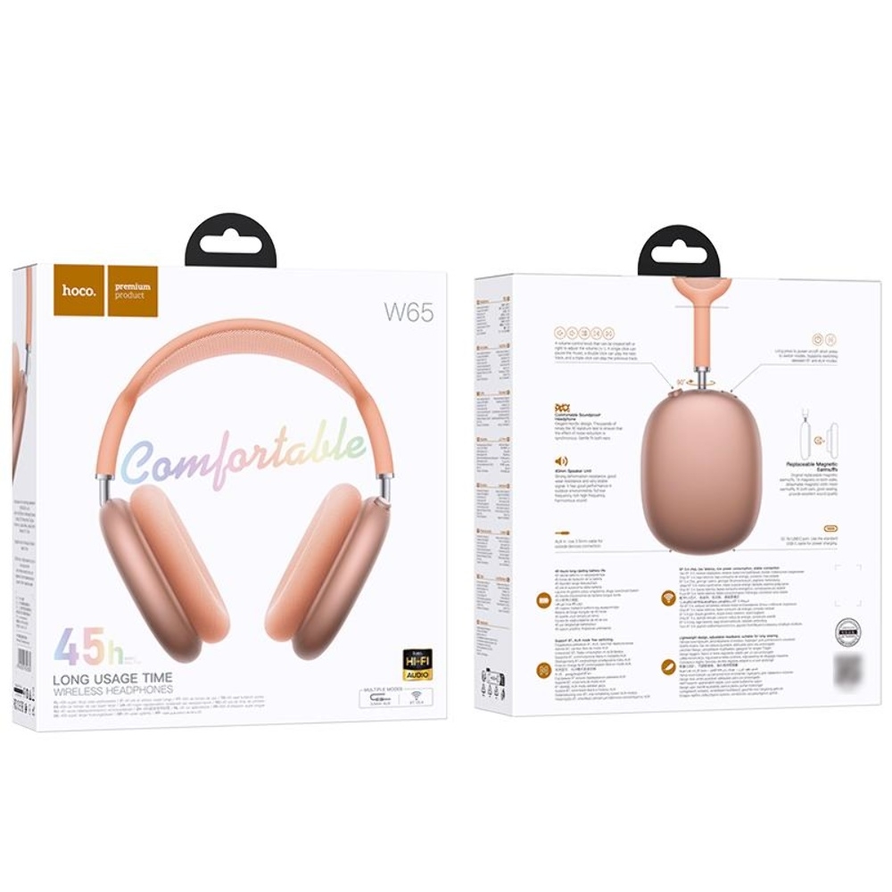 Беспроводные наушники Hoco W65 накладные orange