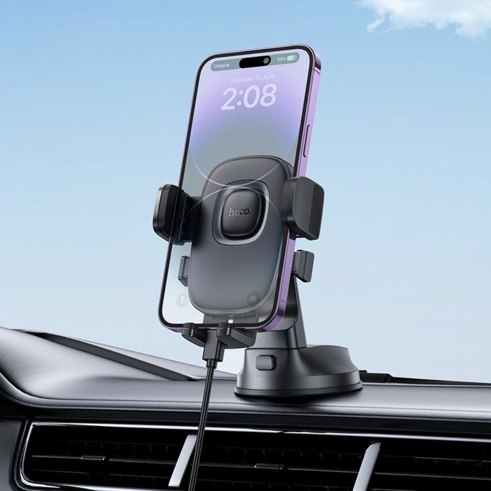Автодержатель Hoco H76 black metal gray