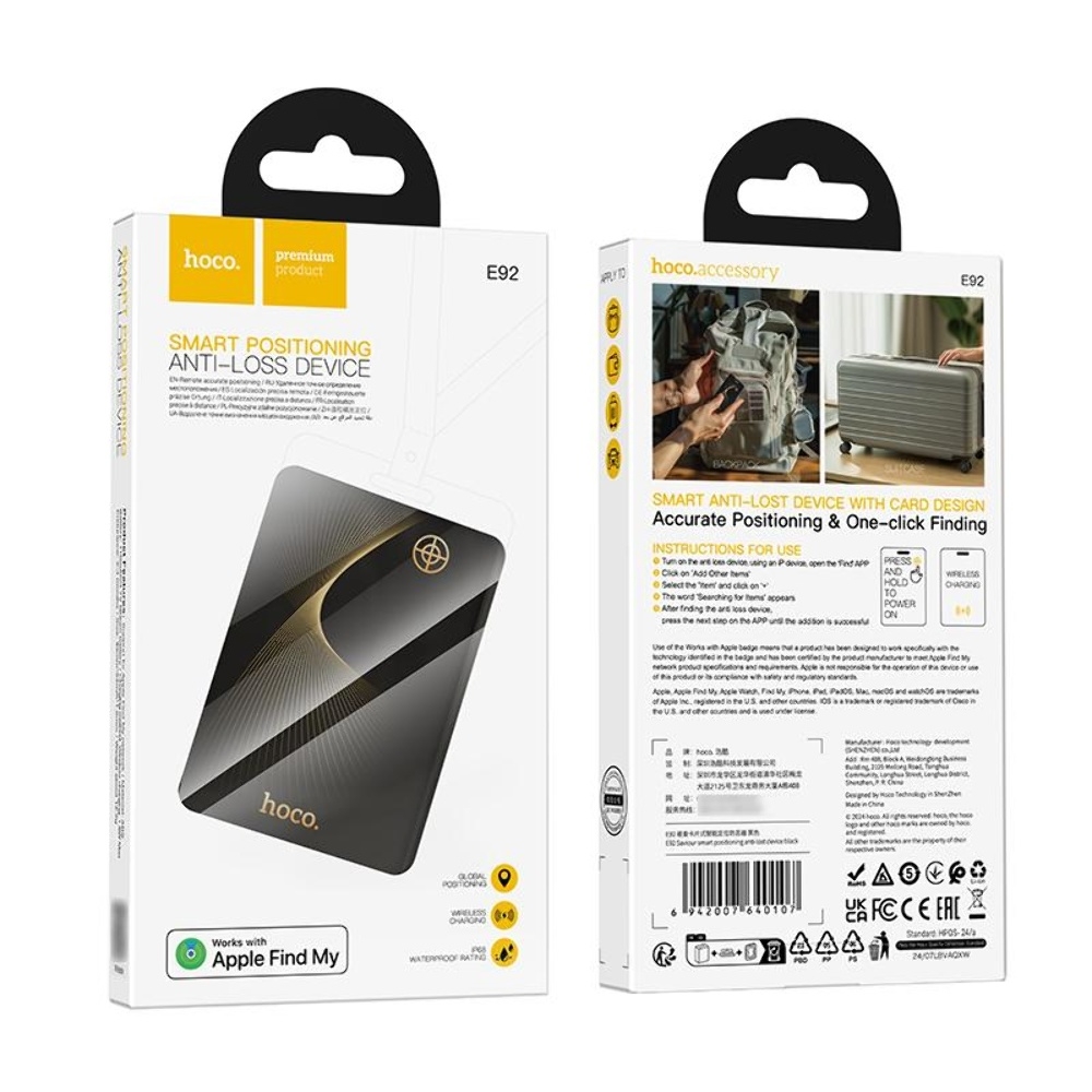 GPS-трекер Hoco E92 black