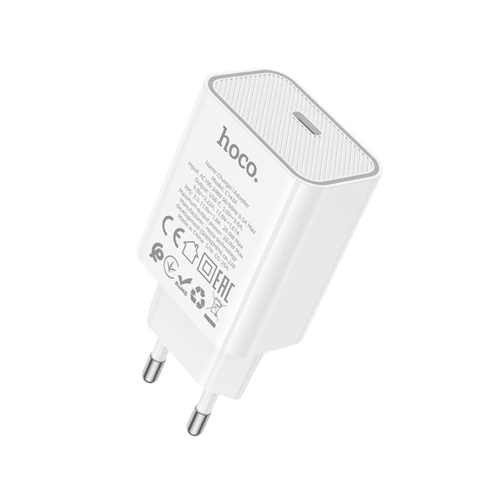 Сетевое зарядное устройство Hoco C143A Type-C PD white