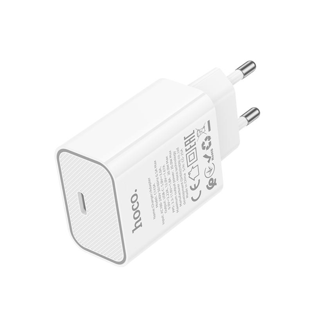 Сетевое зарядное устройство Hoco C143A Type-C PD white