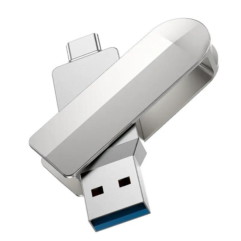 USB накопитель Hoco UD10 16GB Wise с разъемами Type-C + USB-A и скоростью USB3.0 metal gray