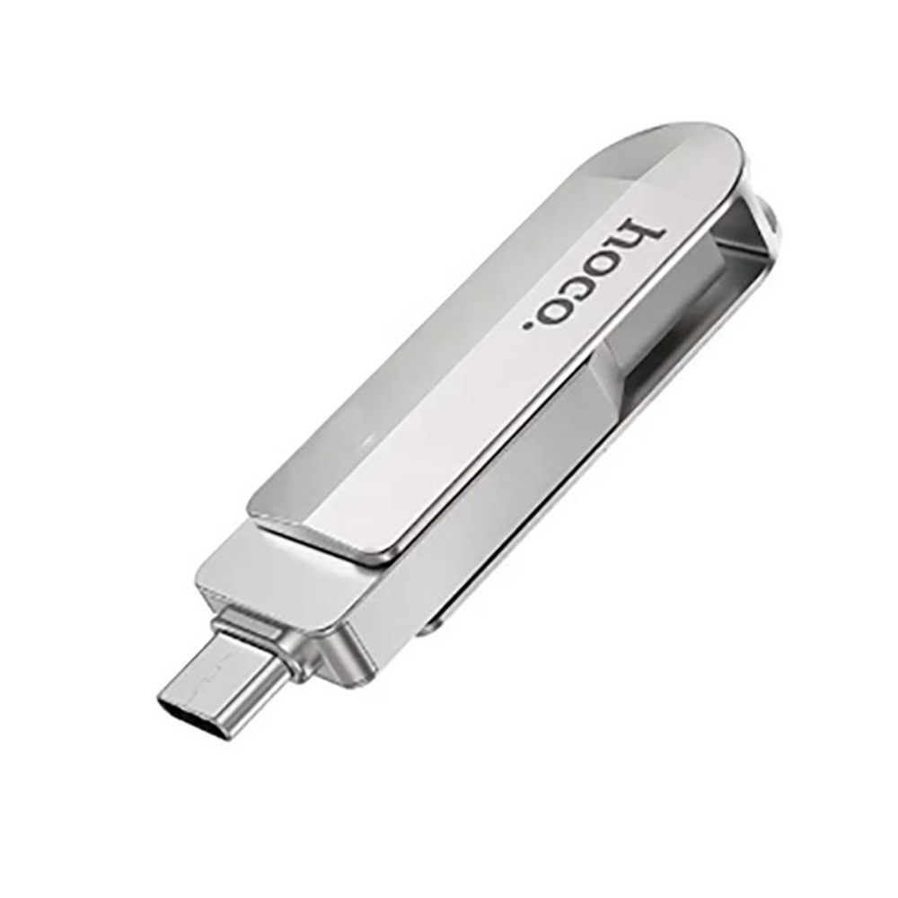 USB накопитель Hoco UD10 16GB Wise с разъемами Type-C + USB-A и скоростью USB3.0 metal gray