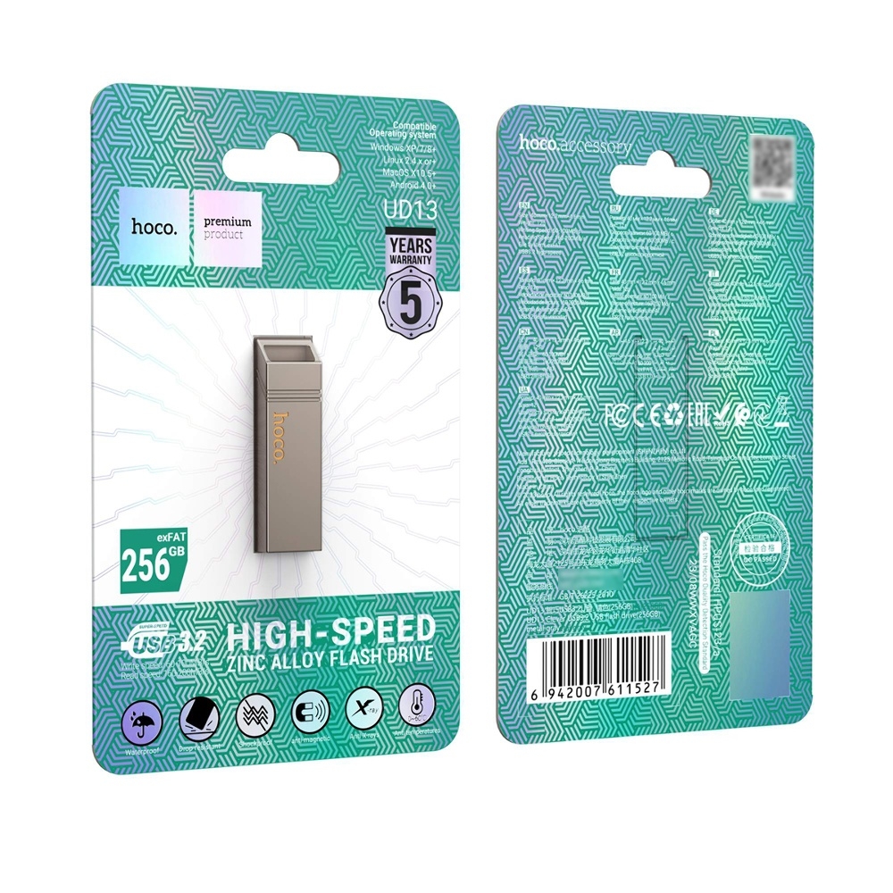 USB накопитель Hoco UD13 256GB Wise Type-C/ USB3.2 metal gray