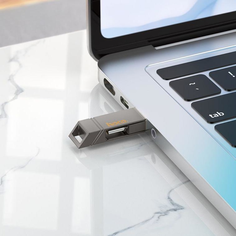 USB накопитель Hoco UD14 256GB Wise Type-C/ USB3.2 + mini flash drive metal gray