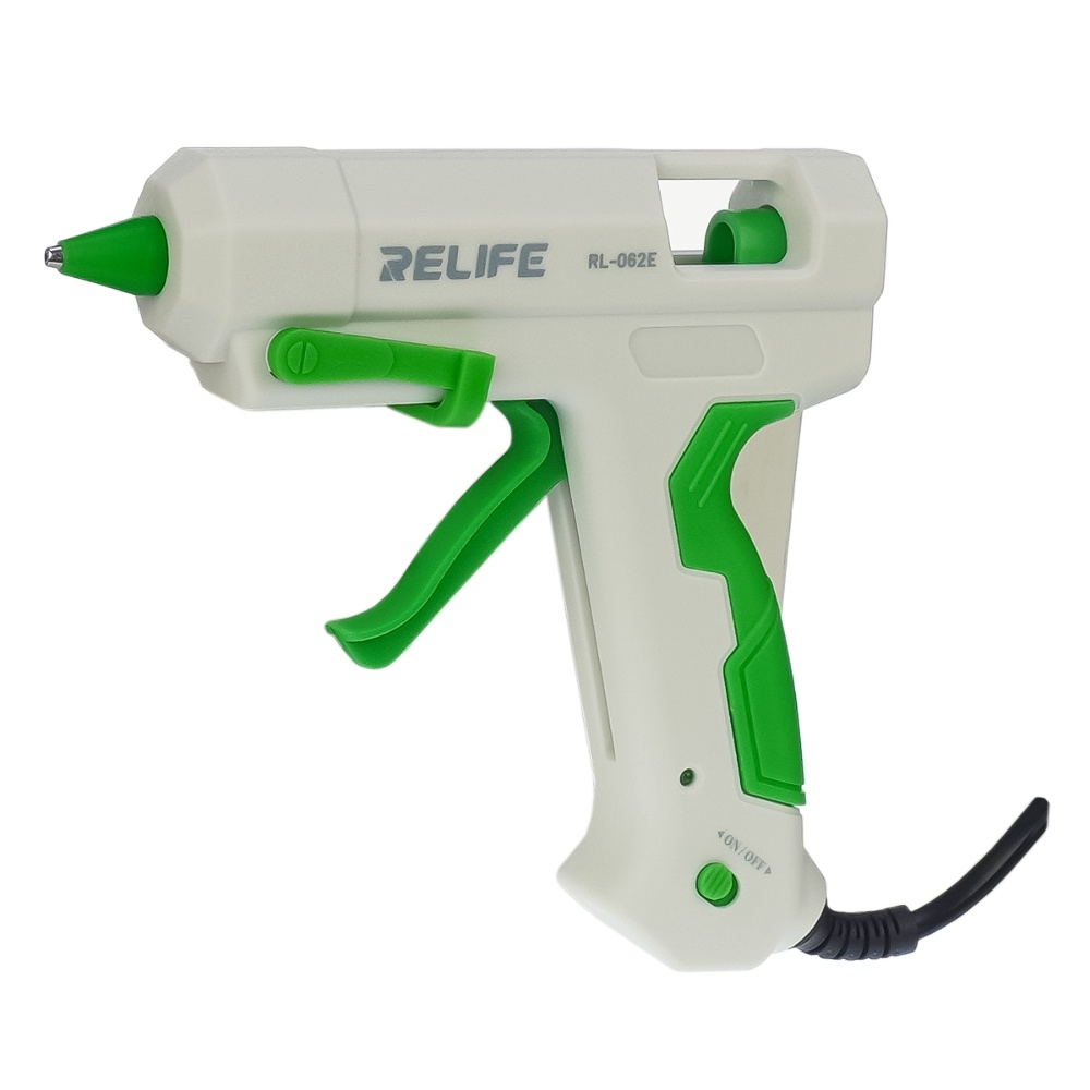 Термоклеевой пистолет Relife RL-062E со стерженями 10 шт (220V, 25W, сопло d=2mm, клей d=7mm)