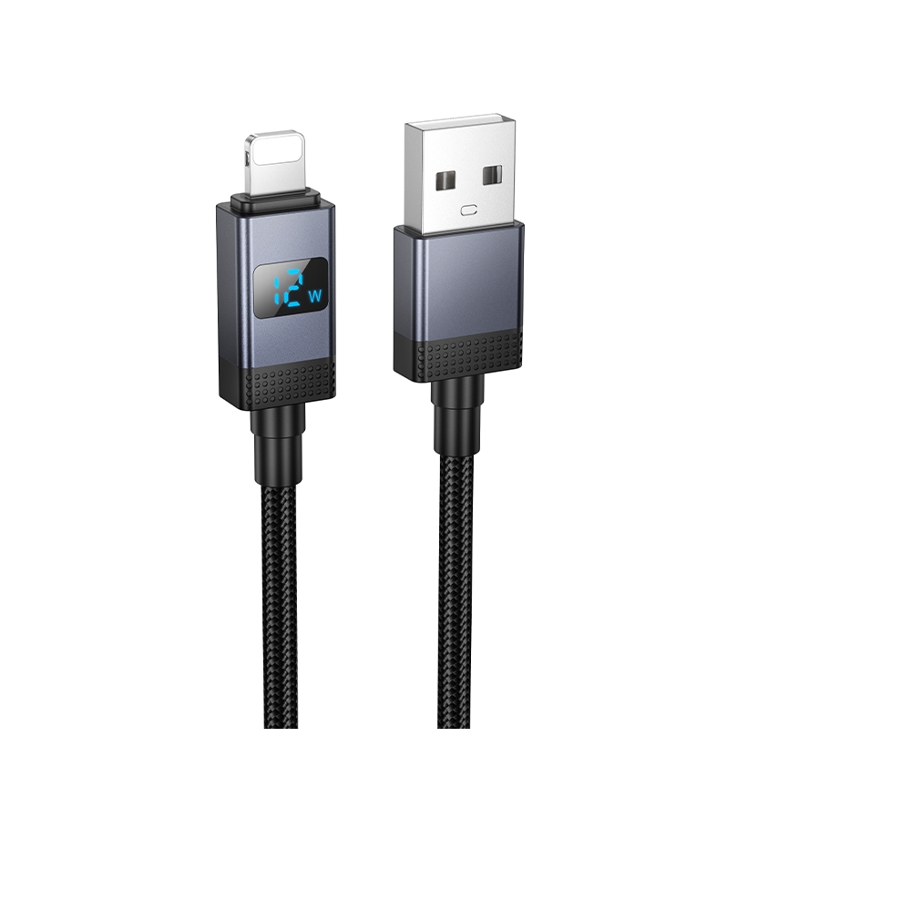 Кабель Hoco X118 USB to Lightning с дисплеем black