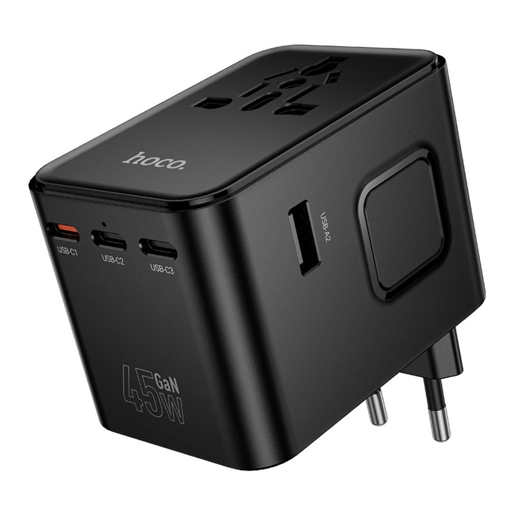 Сетевое зарядное устройство Hoco AC32 2 USB/ 3 Type-C PD 45W black