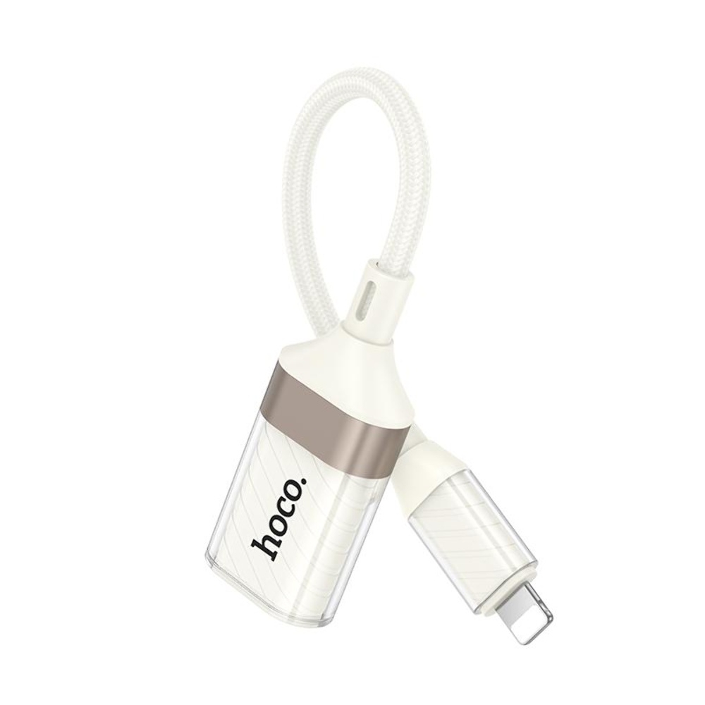 Адаптер переходник Hoco UA39 Lightning to USB 2.0 apricot