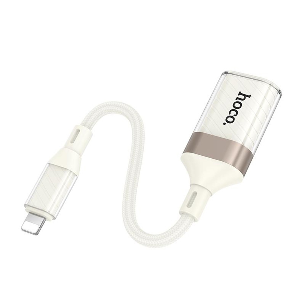 Адаптер переходник Hoco UA39 Lightning to USB 2.0 apricot