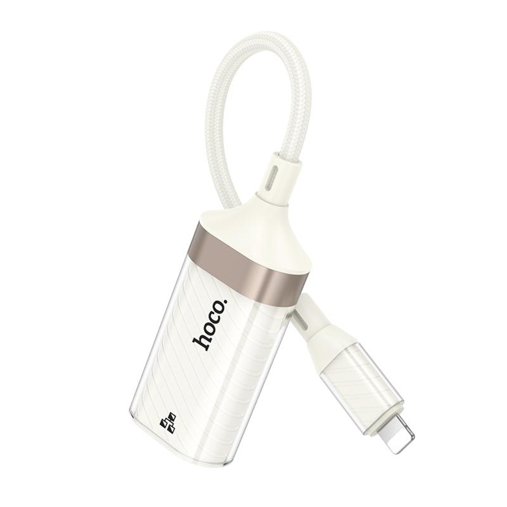 Адаптер переходник Hoco UA41A Lightning to RJ-45 100 mbps apricot