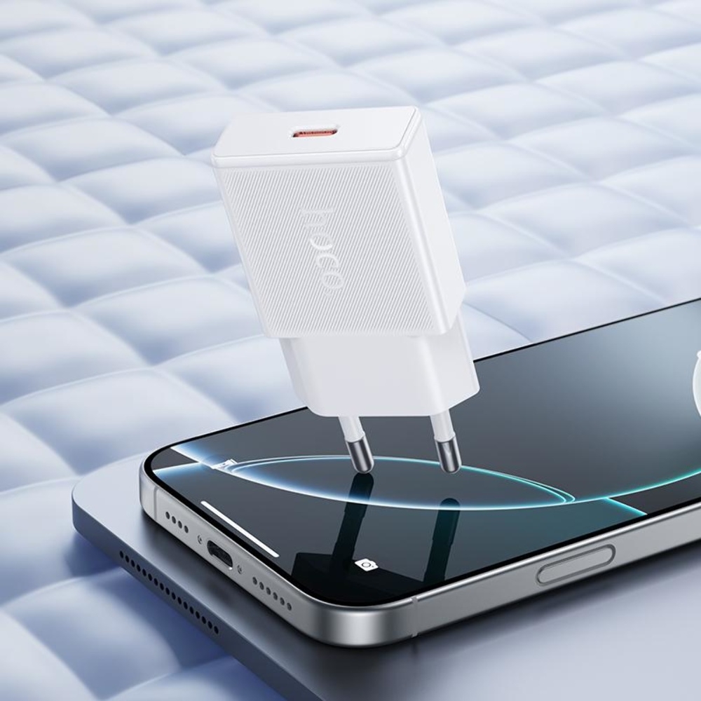 Сетевое зарядное устройство Hoco N72 Type-C PD white