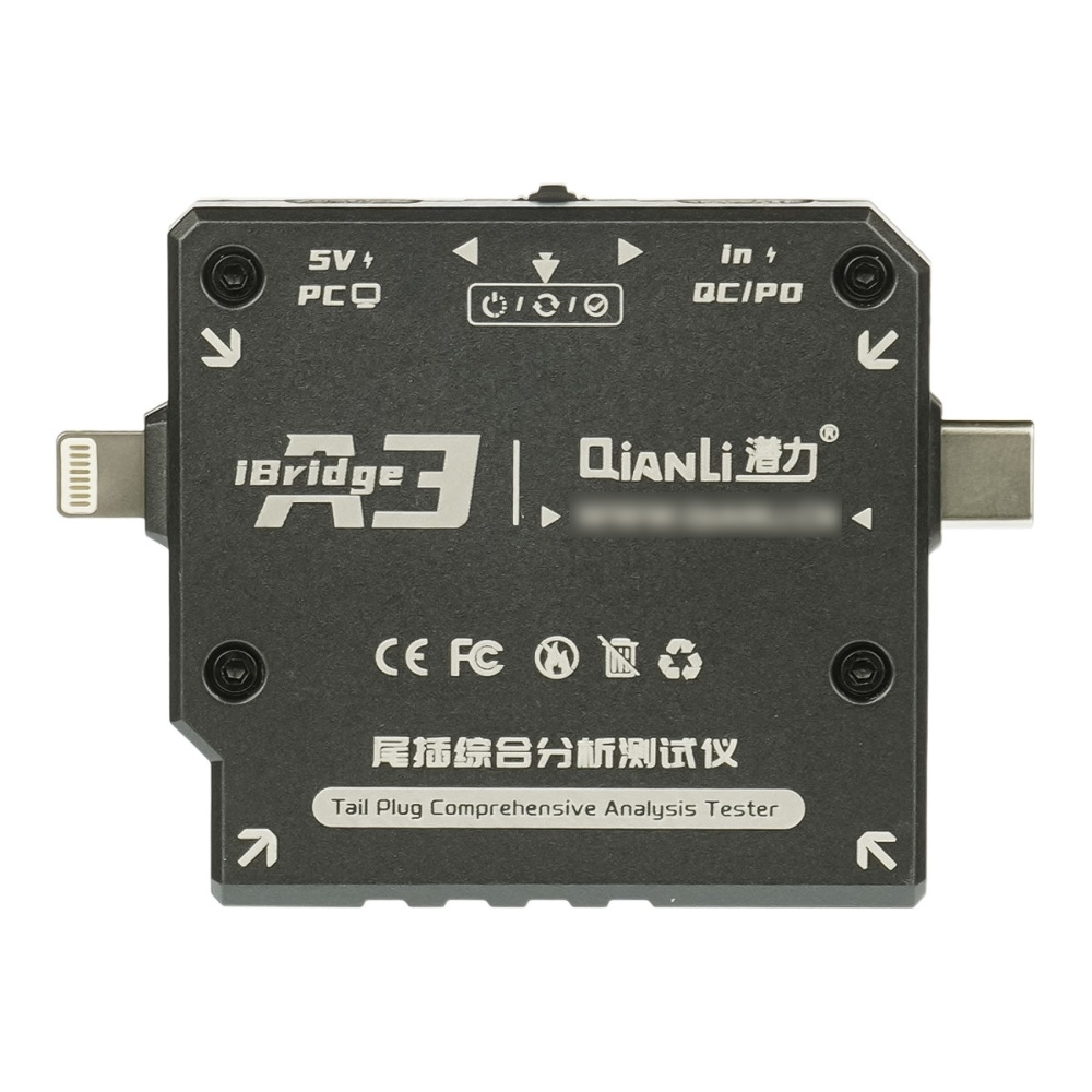 Тестер разъёмов питания QianLi iBridge A3 Type C/ Lightning с ЖК дисплеем и встроенной АКБ