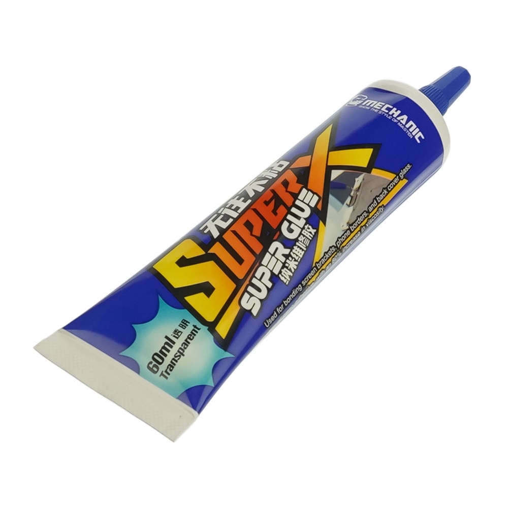 Клей силиконовый Mechanic Super X, прозрачный, 60ml, в тюбике с дозатором, быстросохнущий