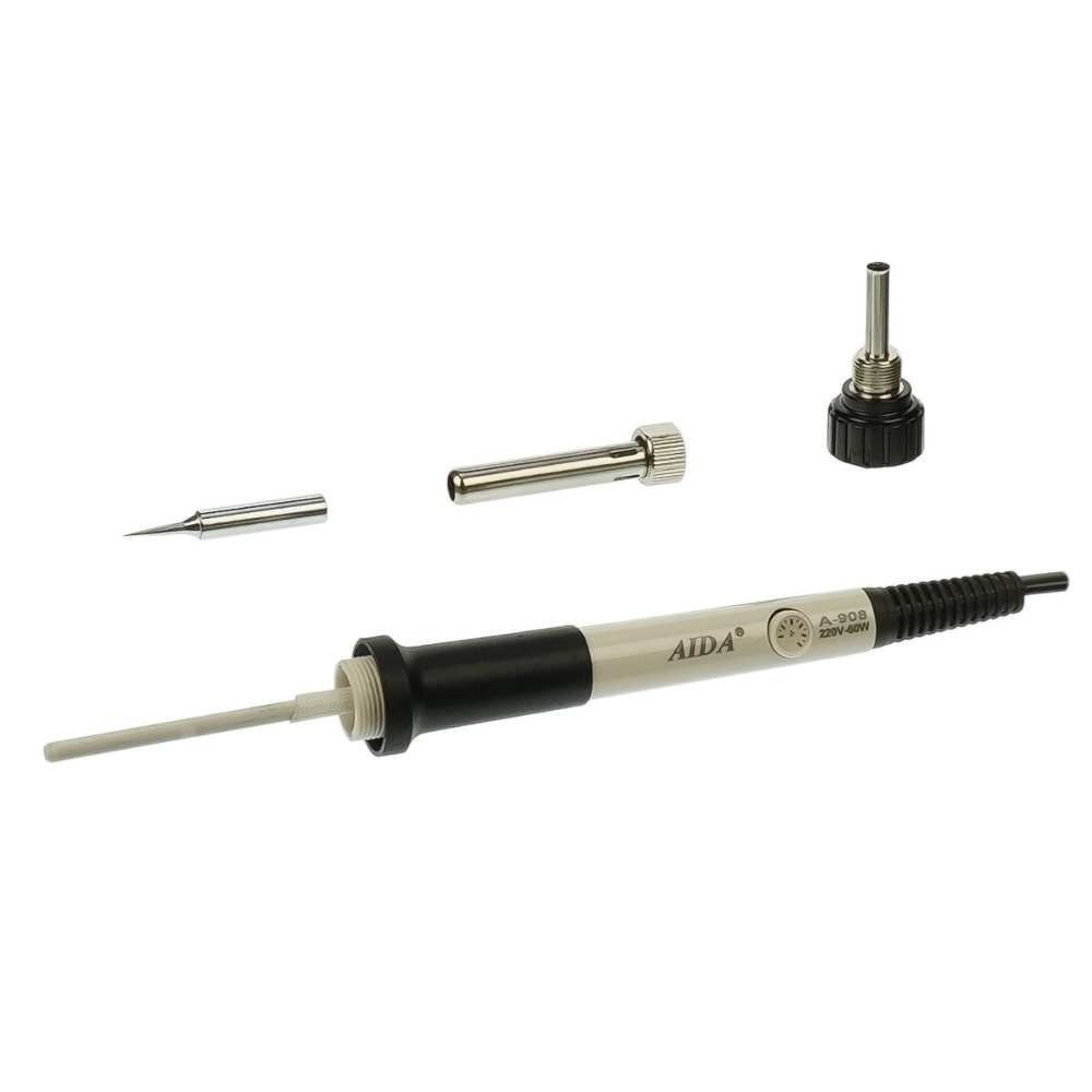 Паяльник Aida A-908 с жалом 900M, термоэлемент Hakko (регулировка t 200 - 450 гр C, 220V, 60W)