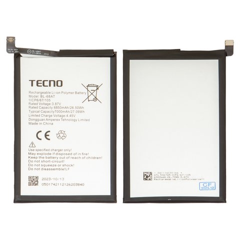 Акумулятор Tecno Pova 2, Pova 3, BL-68AT, Original (PRC) | 3-12 міс. гарантії | АКБ, батарея, аккумулятор