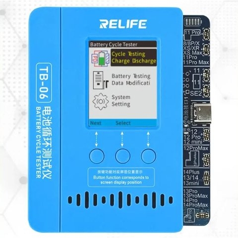 Программатор RELIFE TB-06, для сброса циклов и процента износа аккумулятора
