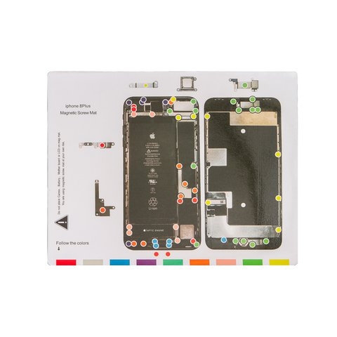 Коврик монтажный Apple iPhone 8 Plus, магнитный, раскладки шурупов