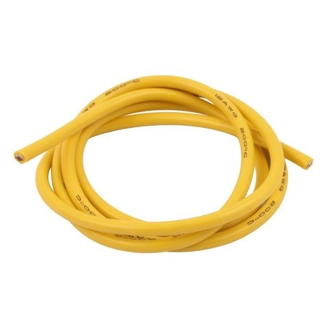Проволока в силиконовой изоляции 12AWG, 3,31 мм², 1 м, желтый