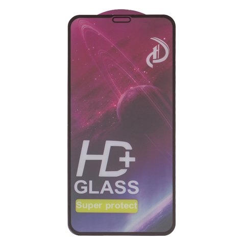 Закаленное защитное стекло Apple iPhone 15 Pro, совместимо с чехлом, Full Glue, чорний, cлой клея нанесен по всей поверхности