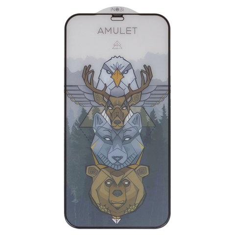 Закаленное защитное стекло iNobi Amulet для Apple iPhone 12 Pro Max, Full Glue, Anti-Static, (без упаковки), чорний, cлой клея нанесен по всей поверхности