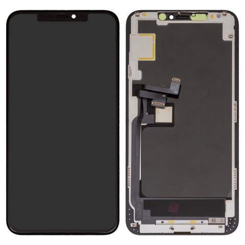 Дисплей Apple iPhone 11 Pro Max, чорний, с рамкой, High Copy, без мікросхемы, (OLED), OEM soft